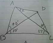 四角形の対角線の角度 ラングレーの問題 中学数学の難問図形問題