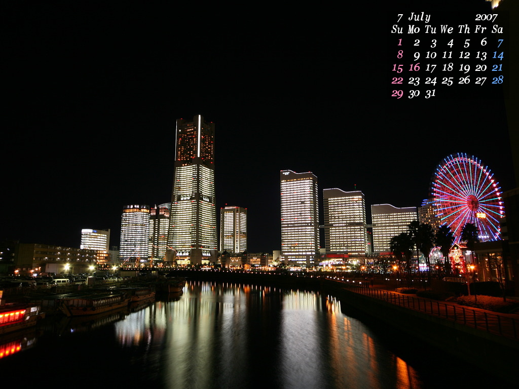 ２００７ カレンダー 壁紙カレンダー 7月分 東京写真館